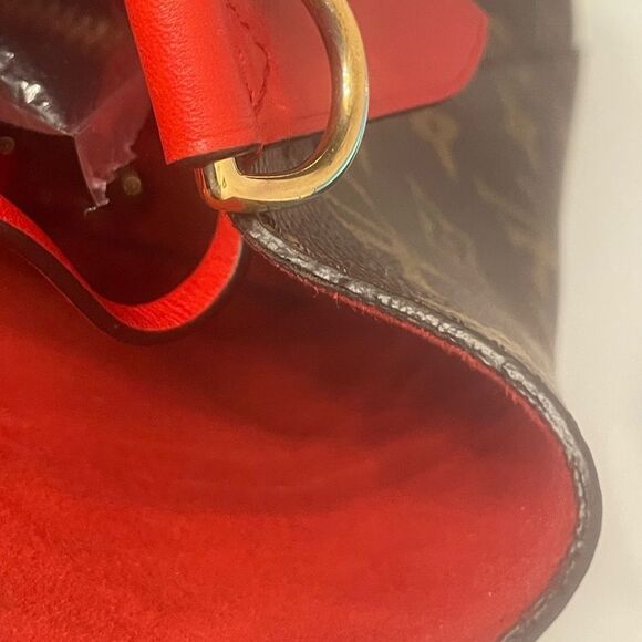 💕SOLD💕Louis Vuitton Monogram Brown Poppy Red NeoNoe Shoulder Handbag Purse - Picture 15 of 16